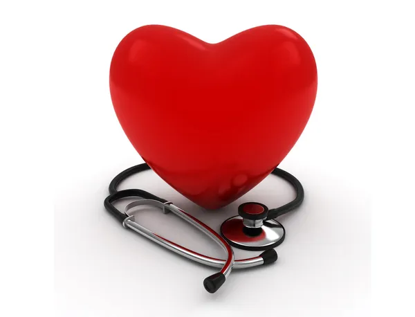 Heart and Stethoscope — Stock Photo, Image