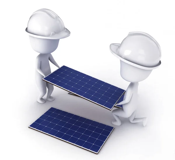 Solar Panel Installer — Stock Photo, Image