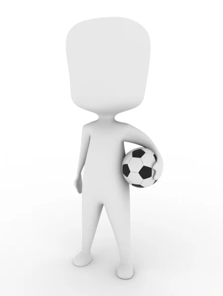Homme portant un ballon de football — Photo
