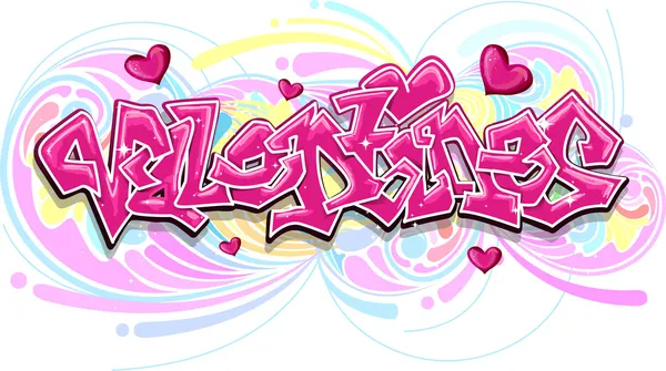Graffiti de San Valentín — Foto de Stock