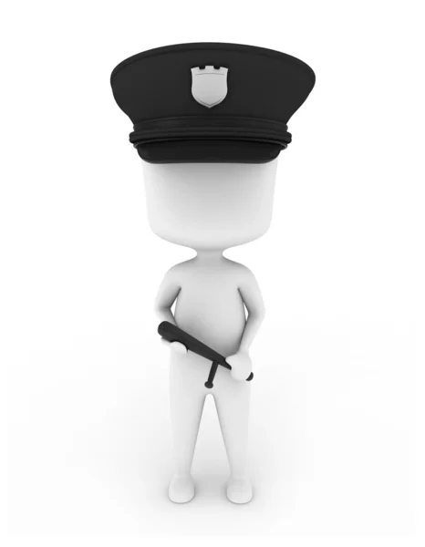 Policial em um fundo branco — Fotografia de Stock