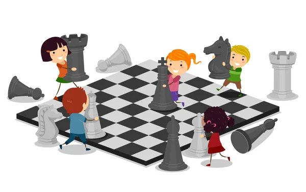 Niños jugando ajedrez —  Fotos de Stock