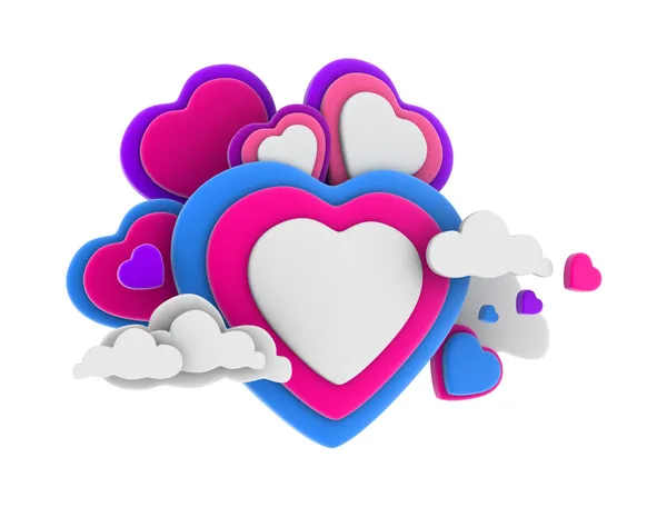 Heart Shaped Clouds — Stock Photo, Image