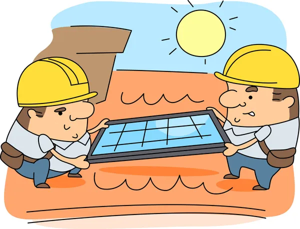 Instalador de painel solar — Fotografia de Stock