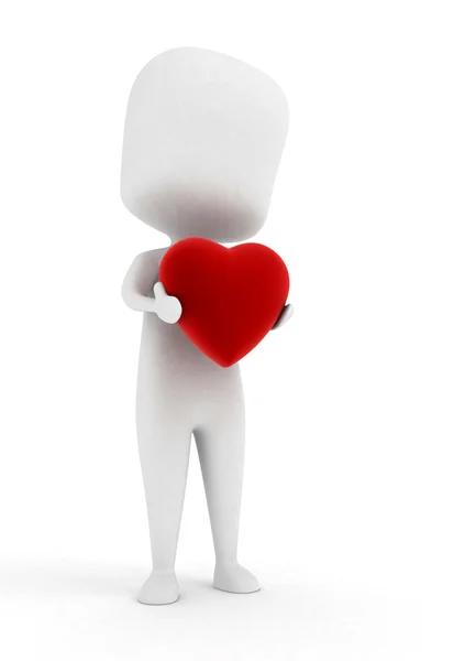 Muž držící srdce — Stock fotografie