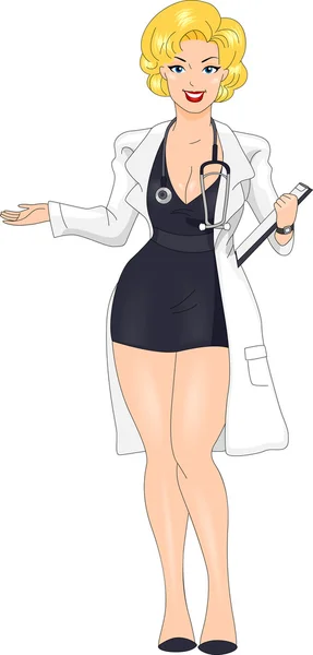 Pin-up Girl Doctor — Stock Photo, Image