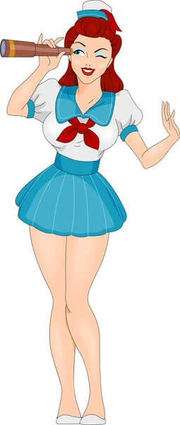 Pin-up Girl Sailor — Zdjęcie stockowe
