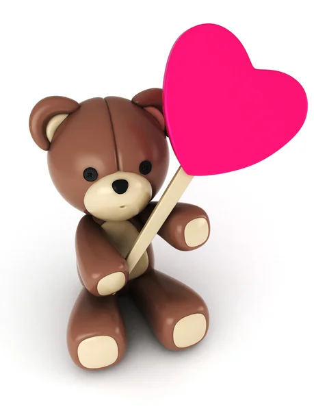 Urso com tema de Valentim — Fotografia de Stock