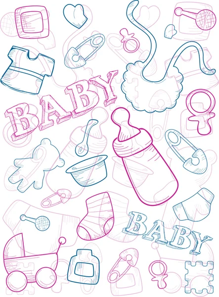 Bebek doodle arka plan — Stok fotoğraf