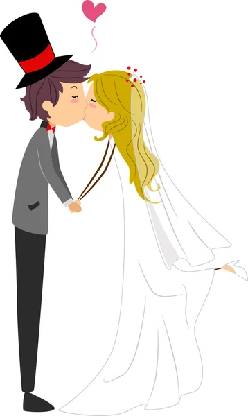 Pocałunek ślub — Zdjęcie stockowe