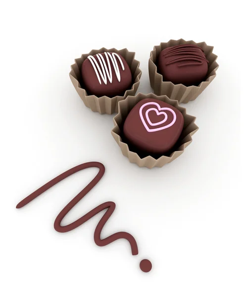 Chocolates Valentine — Fotografia de Stock