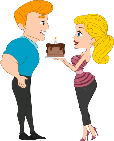 女の子の誕生日ケーキをピンで留める — ストック写真