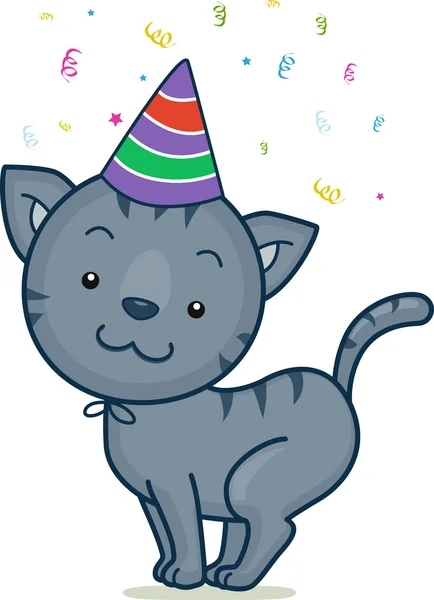 Születésnap macska — Stock Fotó
