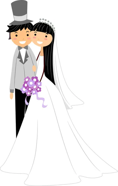 亚洲新婚夫妇 — 图库照片