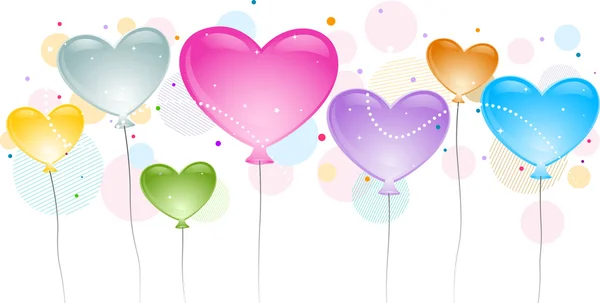 Воздушные шары в форме сердца — стоковое фото