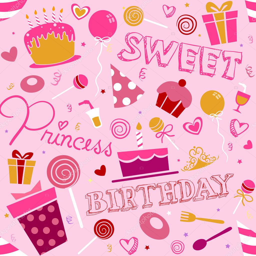  Birthday Girl Background Design Stock Photo lenmdp 