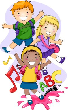 Preschool Kids Playing clipart