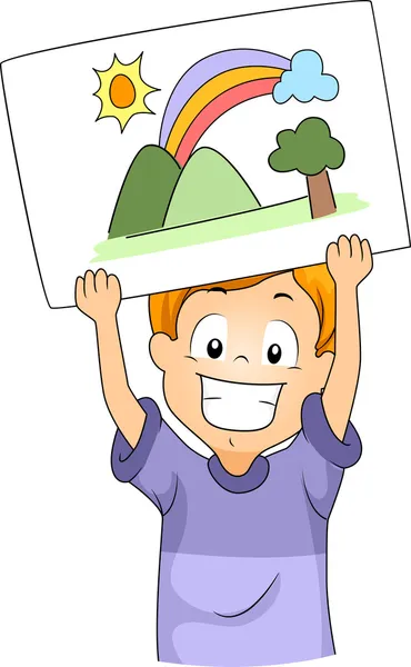 Kid Drawing — Stock Photo, Image