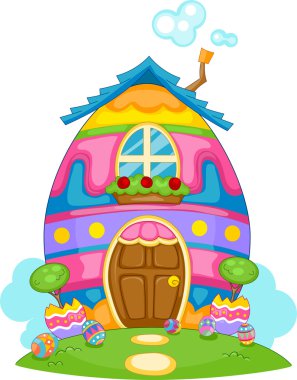 Easter Egg Themed House clipart