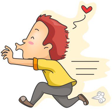 Man Chasing His Love clipart