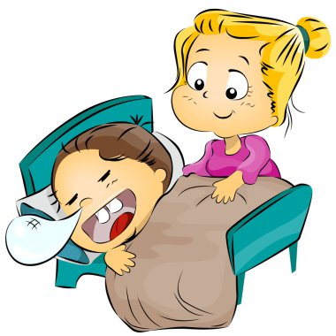 Mother Putting Her Child to Bed clipart