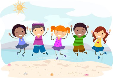 Beach Jump clipart