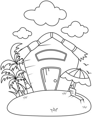 Line Art Rest House clipart