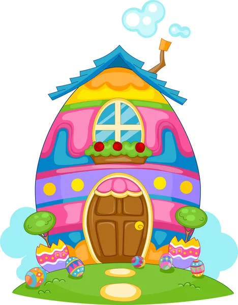 Easter Egg Themed House — Stock Photo, Image