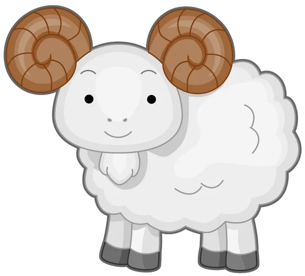 Illustration of a Wooly Ram — Zdjęcie stockowe