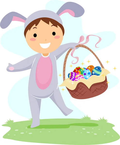 Kid Easter Basket — Zdjęcie stockowe