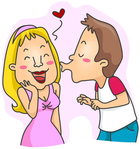 Mężczyzna całuje dziewczynę — Zdjęcie stockowe