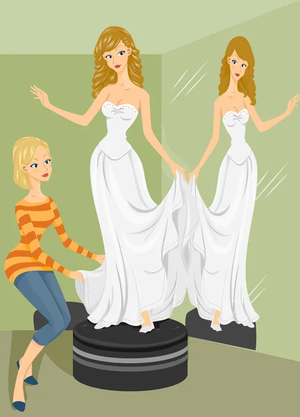Ślub suknia montażu — Zdjęcie stockowe