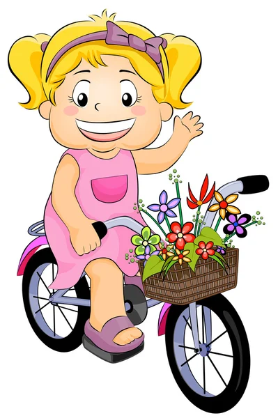 Girl on a Bicycle — Stock Photo, Image