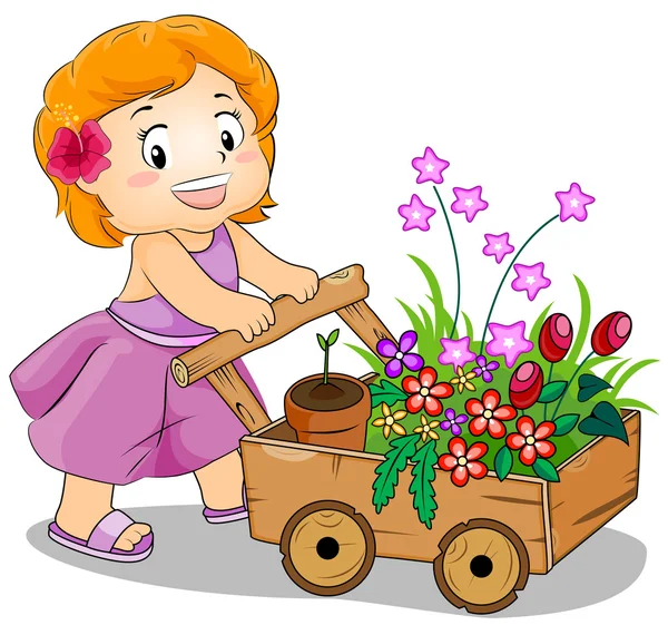 Květinový vozík — Stock fotografie