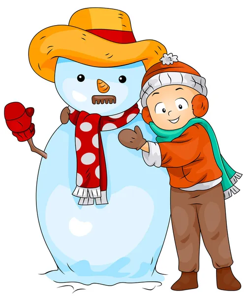 Sneeuwpop kid — Stockfoto