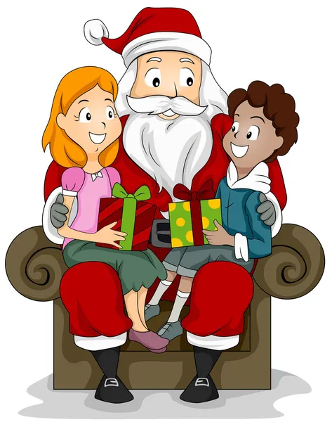 Kids and Santa — Stock Photo, Image