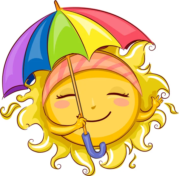 Sun Holding Umbrella — Stock Photo, Image