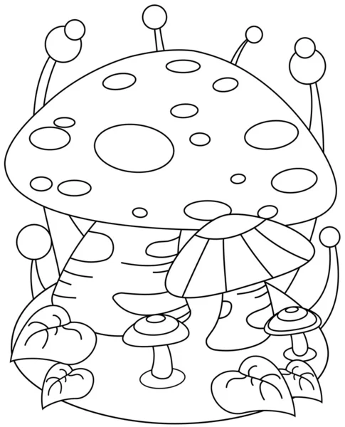 Cogumelo gigante de arte de linha — Fotografia de Stock