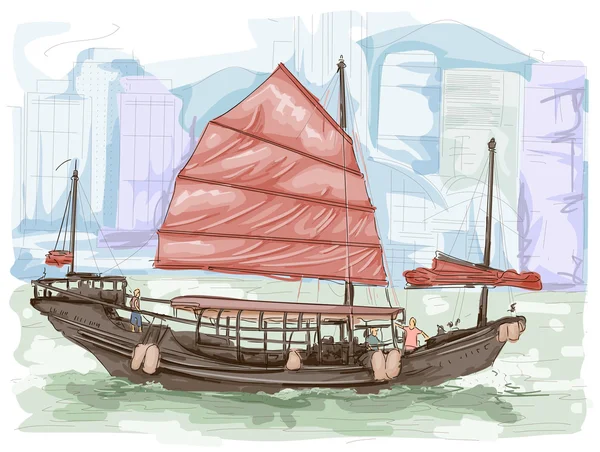 Barco hongkong — Fotografia de Stock