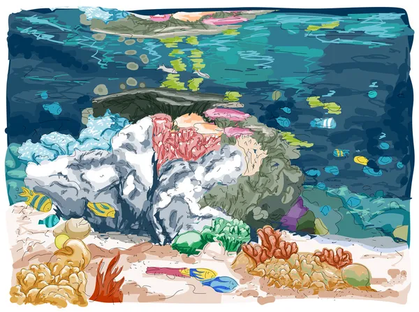 Underwater Sketch — Stock Photo, Image