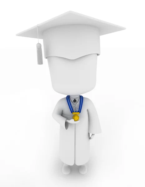 Graduate Proudly Showing His Medal — Stock Photo, Image