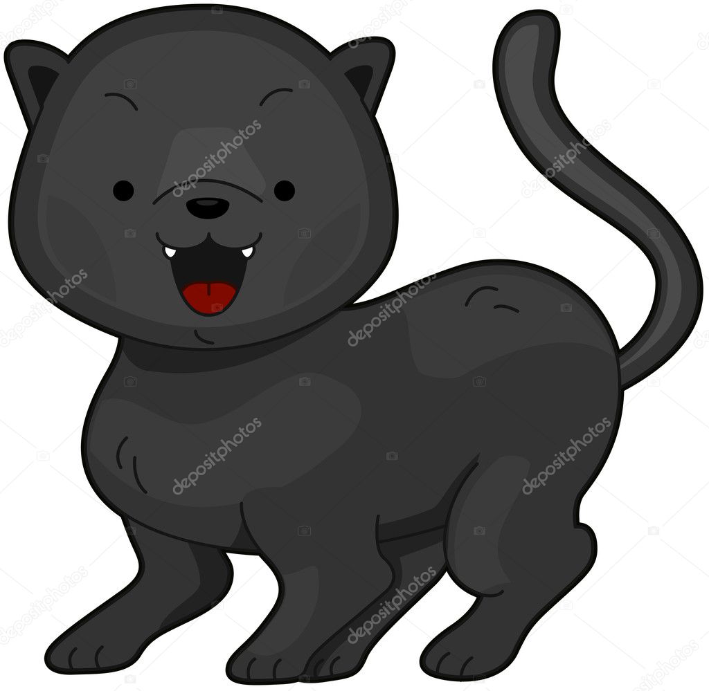 Illustration of a Cute Panther Flashing a Toothy Grin.