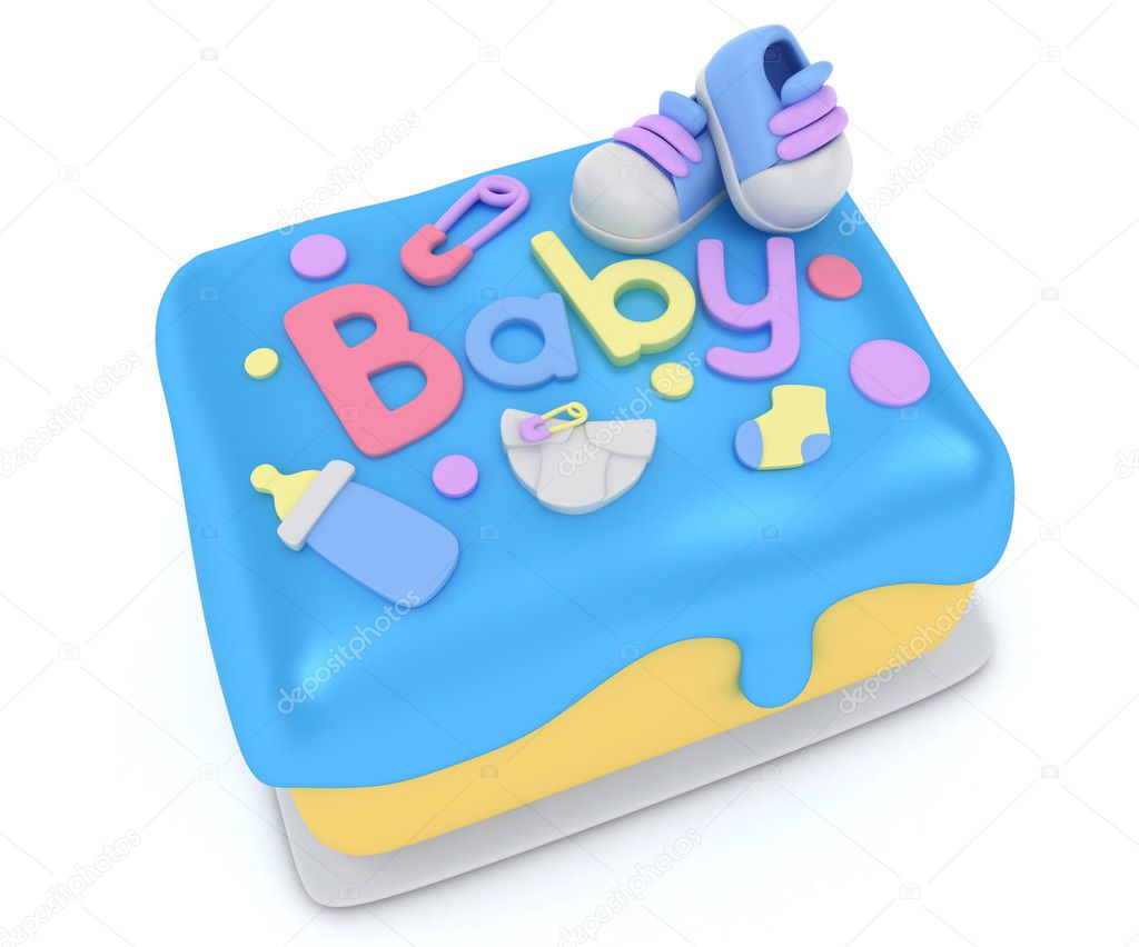 3D sculpted Baby Bag with Baby Items Cake