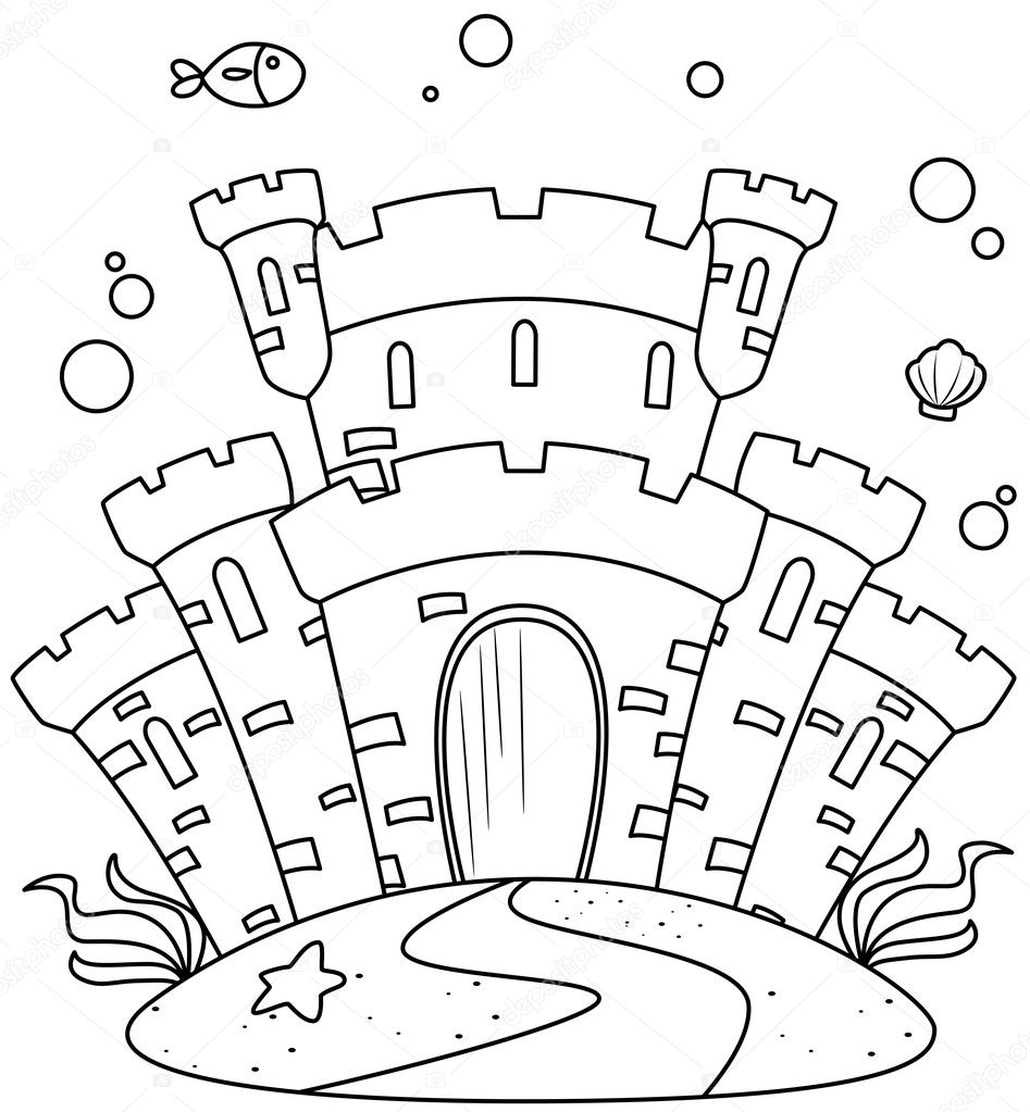 Line Art Undersea Castle