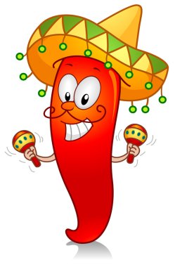 Chili Playing with Maracas clipart