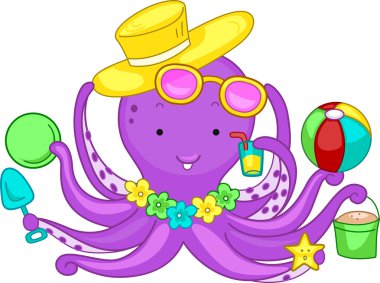 Beach Octopus clipart