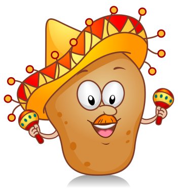 Potato Playing with Maracas clipart