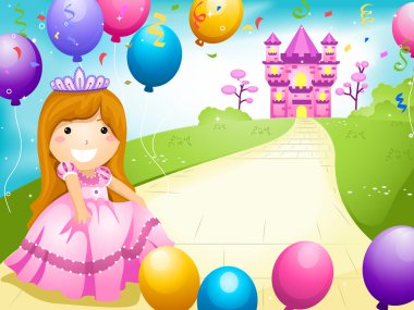 Kid Dressed in a Princess Costume clipart