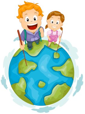 Globe Hiker clipart