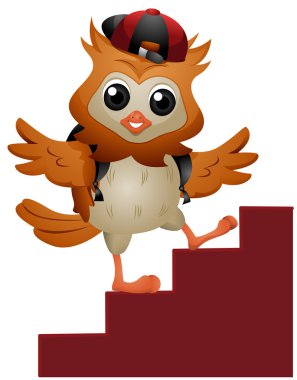 Owl Going Up clipart